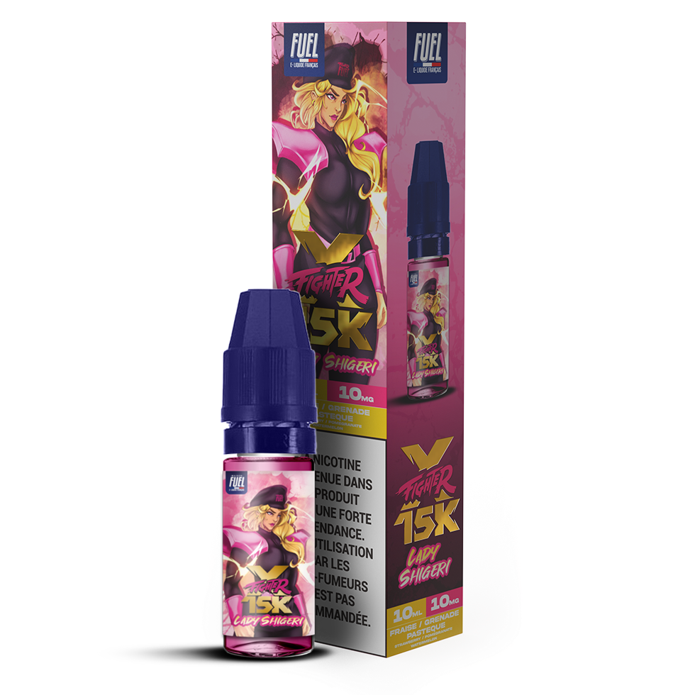 e-liquide Lady Shigeri XFighter 15K 10 mL 10mg sel de nicotine de la collection Fighter FUEL par le fabricant de e-liquide Maison FUEL